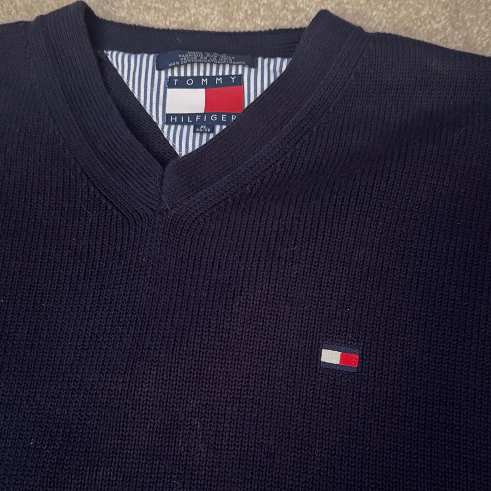 Tommy Hilfiger Men's Navy V-Neck Sweater